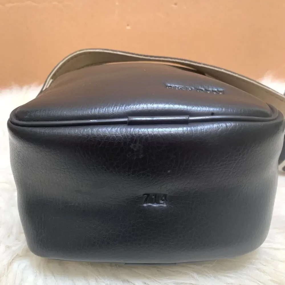 PERRIN Black Faux Leather Vintage NS Convertible Men's Xbody - Made in USA